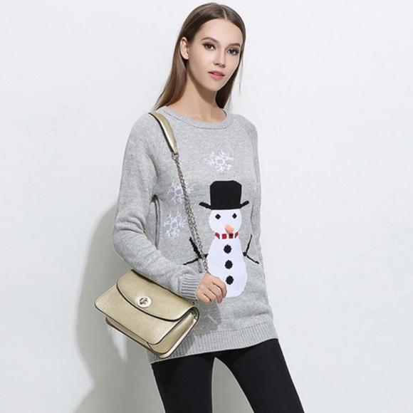 Sweaters - Crew Neck Snowman Sweater